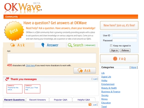��OKWave�פ˱Ѹ��ǡ��ƹ�Ҳ�Ҥ��Ȥ�2ǯ��10����������